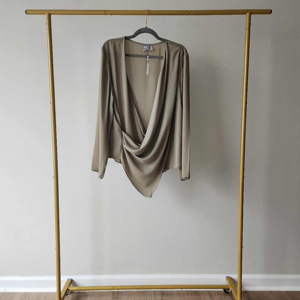 ASOS DESIGN Curve long sleeve plunge wrap top